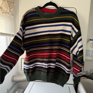 1990s American Eagle Outfitters Multicolor Striped Crewneck Sweater